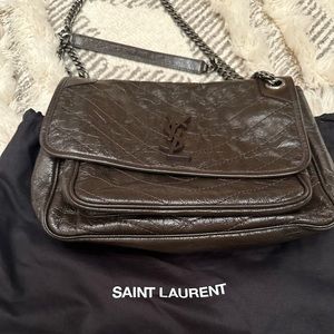 Authentic Saint Laurent Medium Niki Leather Shoulder Bag